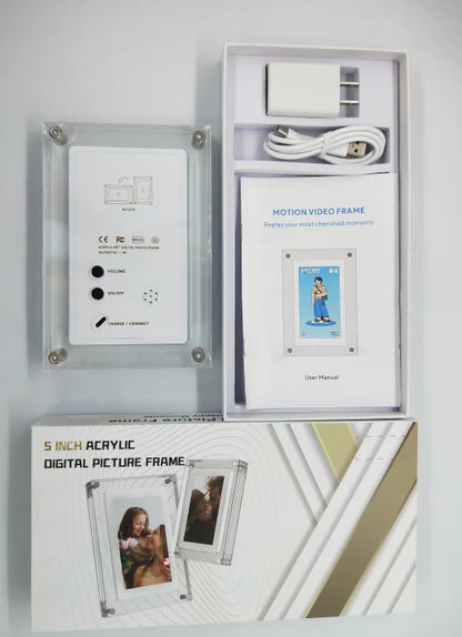 HaverShop™ Acrylic Digital Photo Frame - White / EU plug Haver Shop