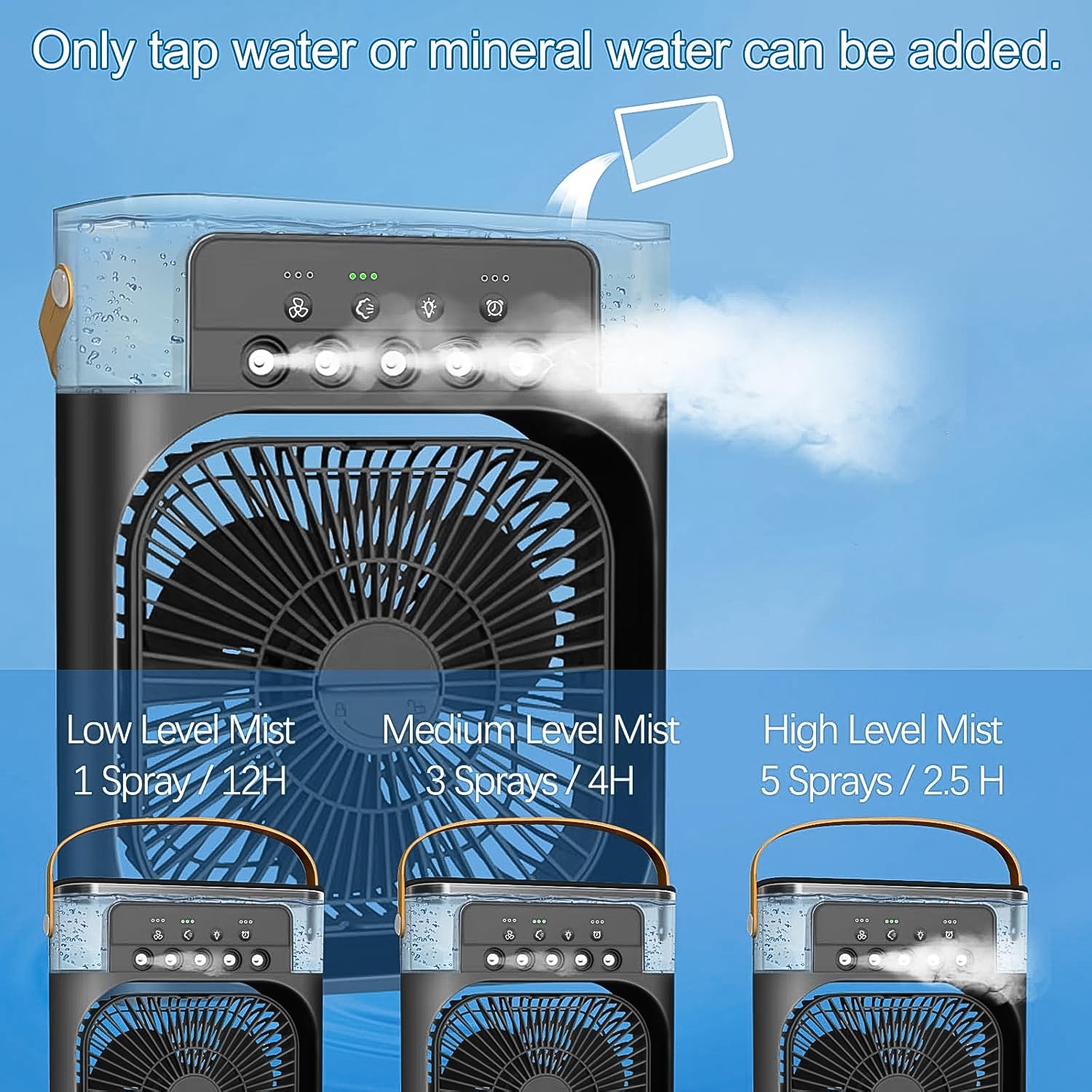 Portable USB Rechargeable Mini Mist Air Cooler with LED Light