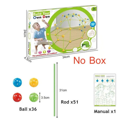 HaverShop™ Kids Tent Fortress Builder - 110balls 200rods Haver Shop