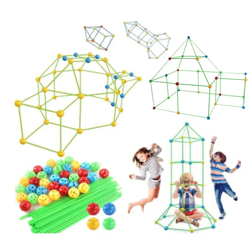 HaverShop™ Kids Tent Fortress Builder - 110balls 200rods Haver Shop