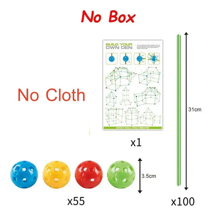 HaverShop™ Kids Tent Fortress Builder - 110balls 200rods Haver Shop