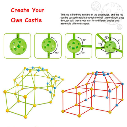 HaverShop™ Kids Tent Fortress Builder - 110balls 200rods Haver Shop