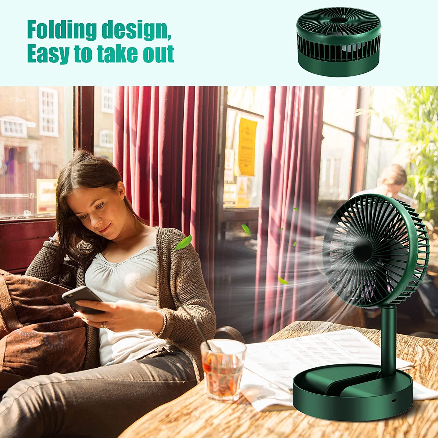 USB Rechargeable Foldable Personal Desk Fan  (Battery Not Included)