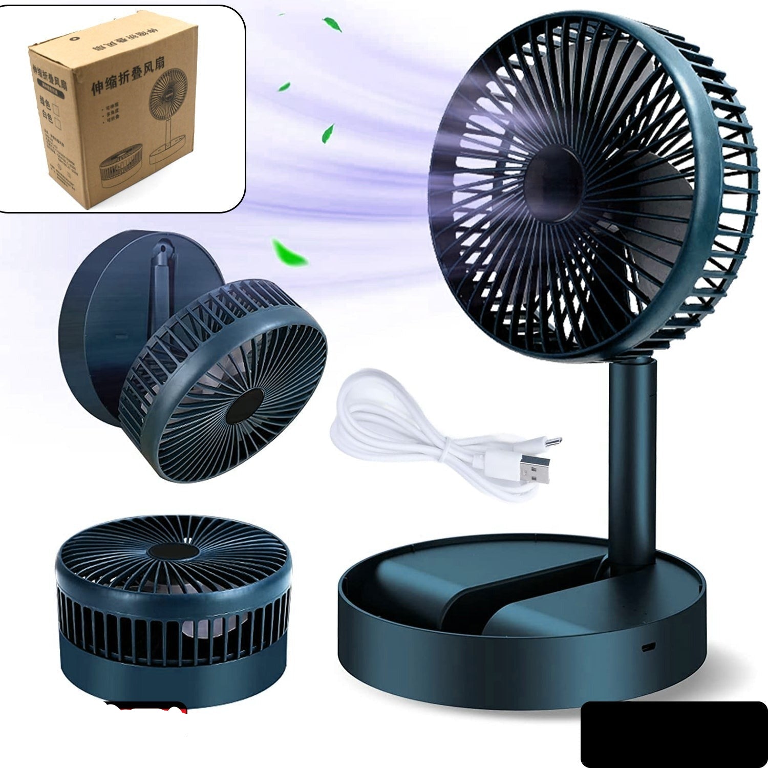 USB Rechargeable Foldable Personal Desk Fan  (Battery Not Included)