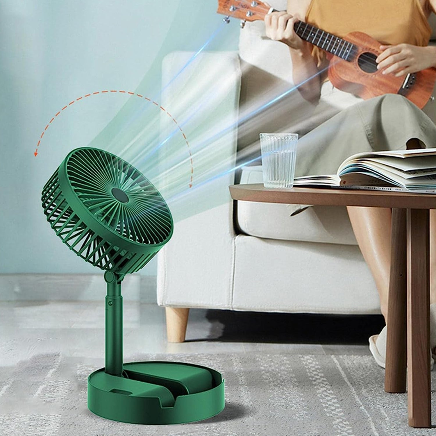 USB Rechargeable Foldable Personal Desk Fan  (Battery Not Included)