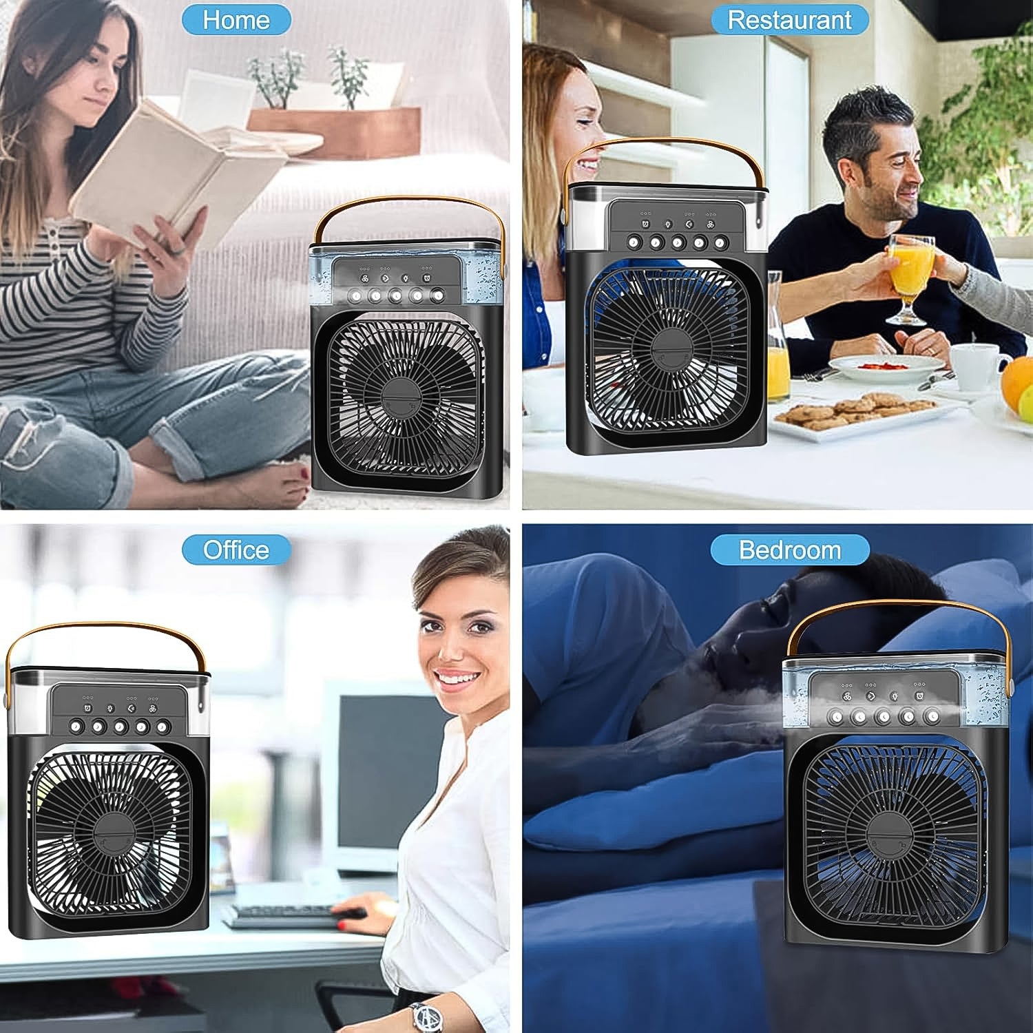 Portable USB Rechargeable Mini Mist Air Cooler with LED Light
